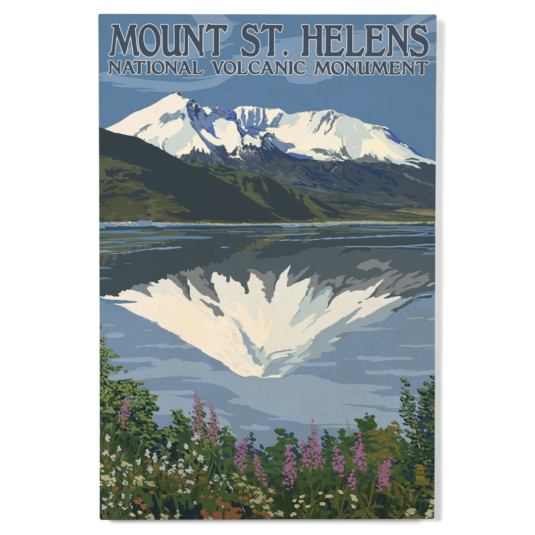 Mount St. Helens, Washington, Before and After Views, Lantern Press Artwork, Wood Signs and Postcards Wood Lantern Press 