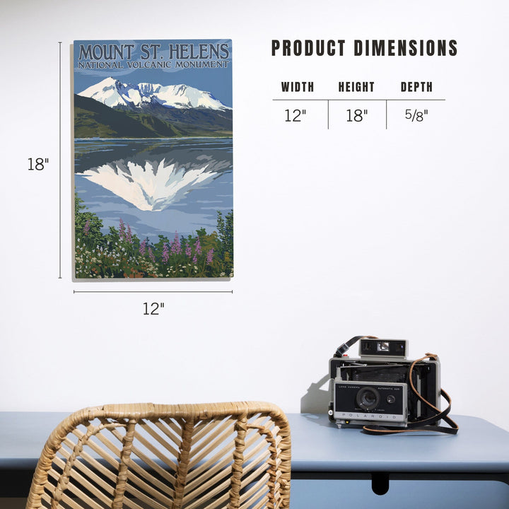 Mount St. Helens, Washington, Before and After Views, Lantern Press Artwork, Wood Signs and Postcards Wood Lantern Press 
