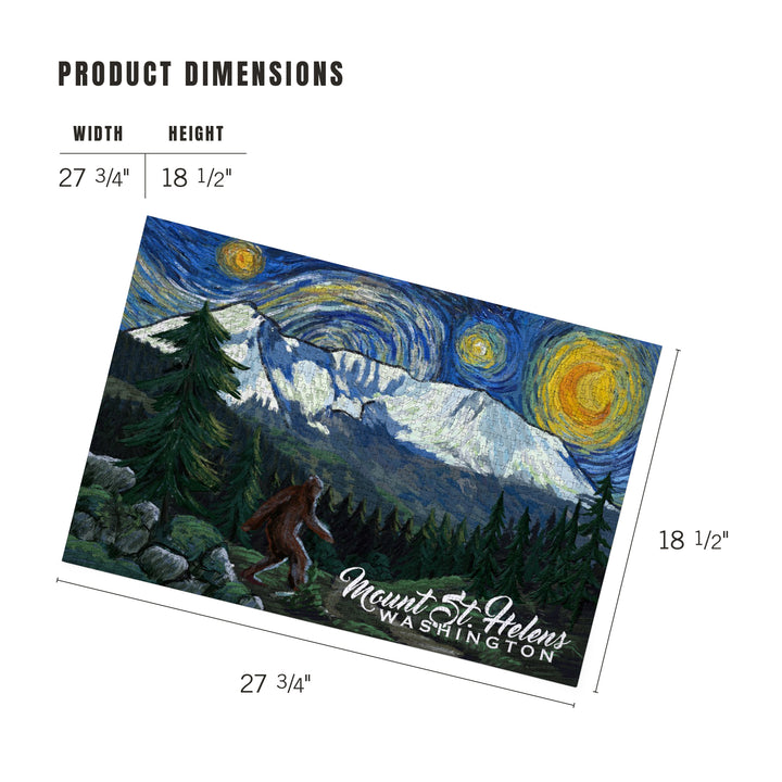 Mount St Helens, Washington, Bigfoot, Starry Night, Jigsaw Puzzle Puzzle Lantern Press 