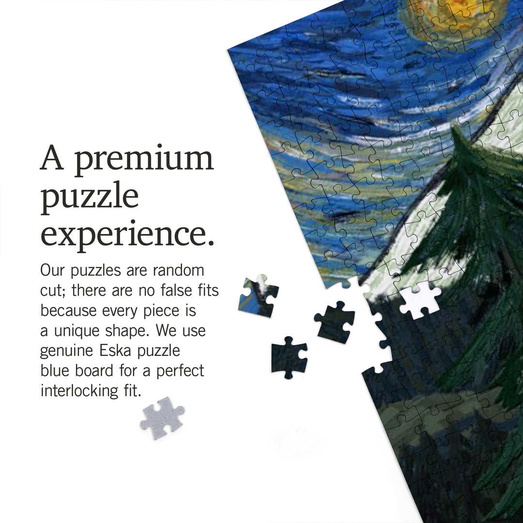 Mount St Helens, Washington, Bigfoot, Starry Night, Jigsaw Puzzle Puzzle Lantern Press 