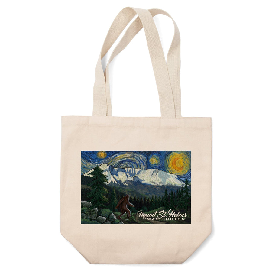 Mount St Helens, Washington, Bigfoot, Starry Night, Lantern Press Artwork, Tote Bag Totes Lantern Press 