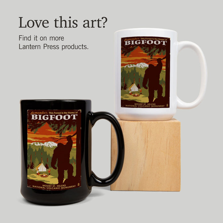 Mount St. Helens, Washington, Home of Bigfoot, Lantern Press Artwork, Ceramic Mug Mugs Lantern Press 