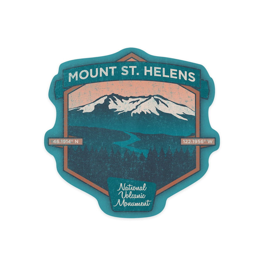 Mount St. Helens, Washington, Pacific Northwest Volcanoes, Contour, Vinyl Sticker Sticker Lantern Press 
