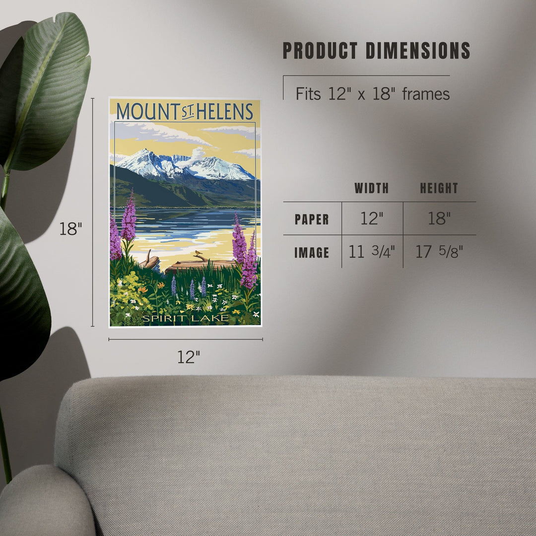 Mount St. Helens, Washington, Spirit Lake, Art & Giclee Prints Art Lantern Press 