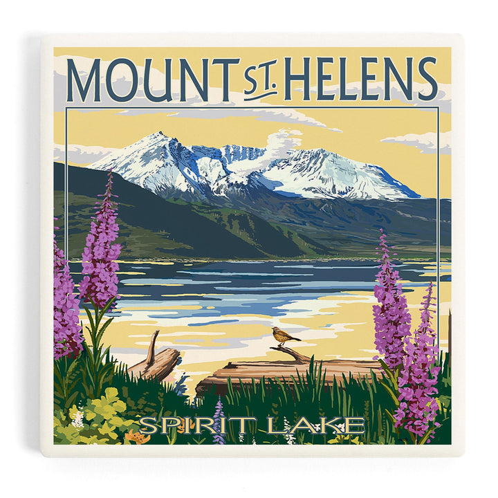 Mount St. Helens, Washington, Spirit Lake, Coasters Coasters Lantern Press 