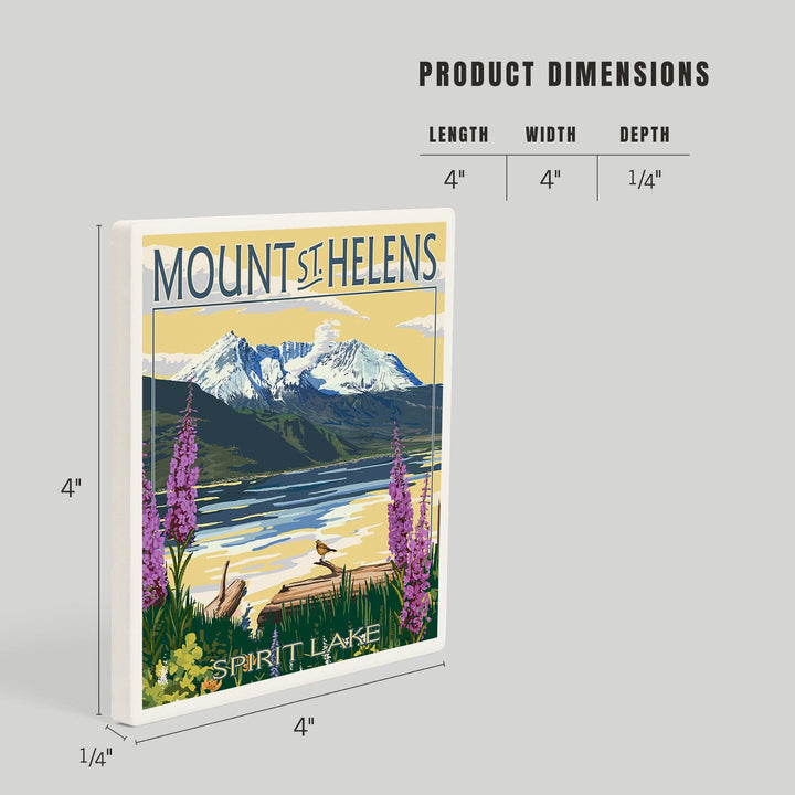 Mount St. Helens, Washington, Spirit Lake, Coasters Coasters Lantern Press 