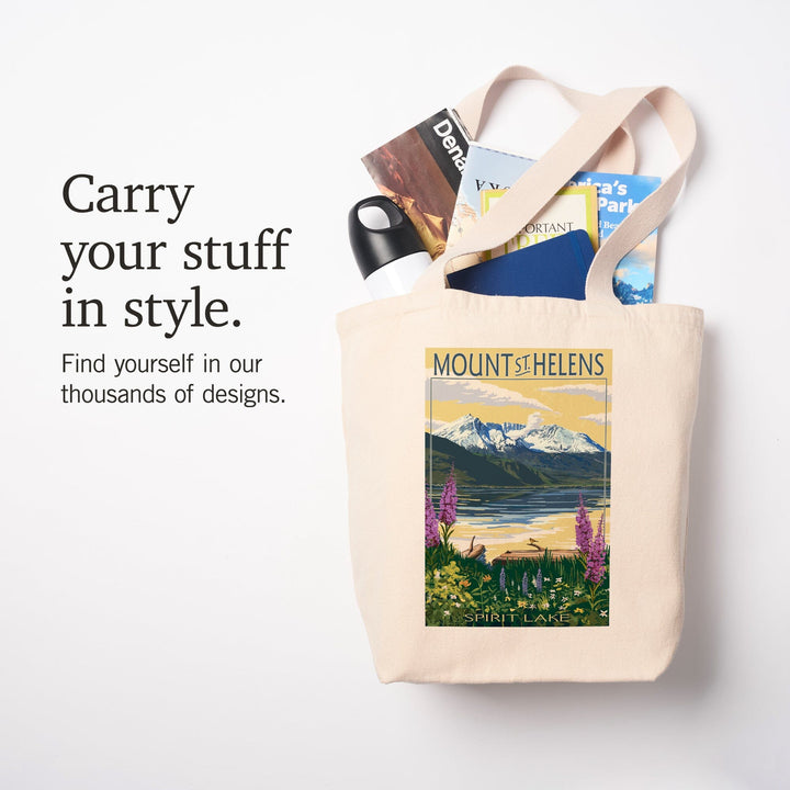 Mount St. Helens, Washington, Spirit Lake, Tote Bag Totes Lantern Press 