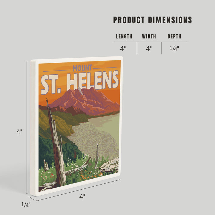 Mount St. Helens, Washington, Sunset View, Coasters Coasters Lantern Press 