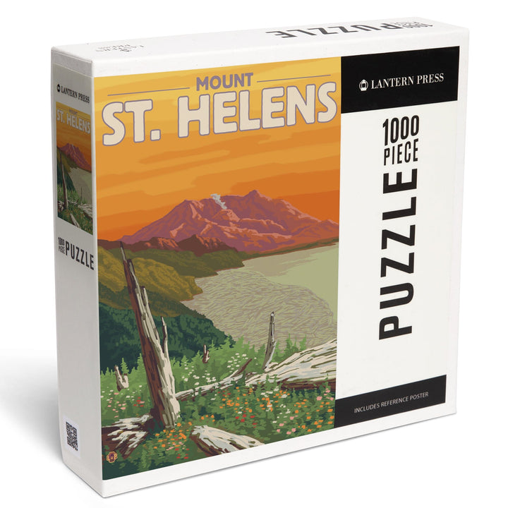 Mount St. Helens, Washington, Sunset View, Jigsaw Puzzle Puzzle Lantern Press 