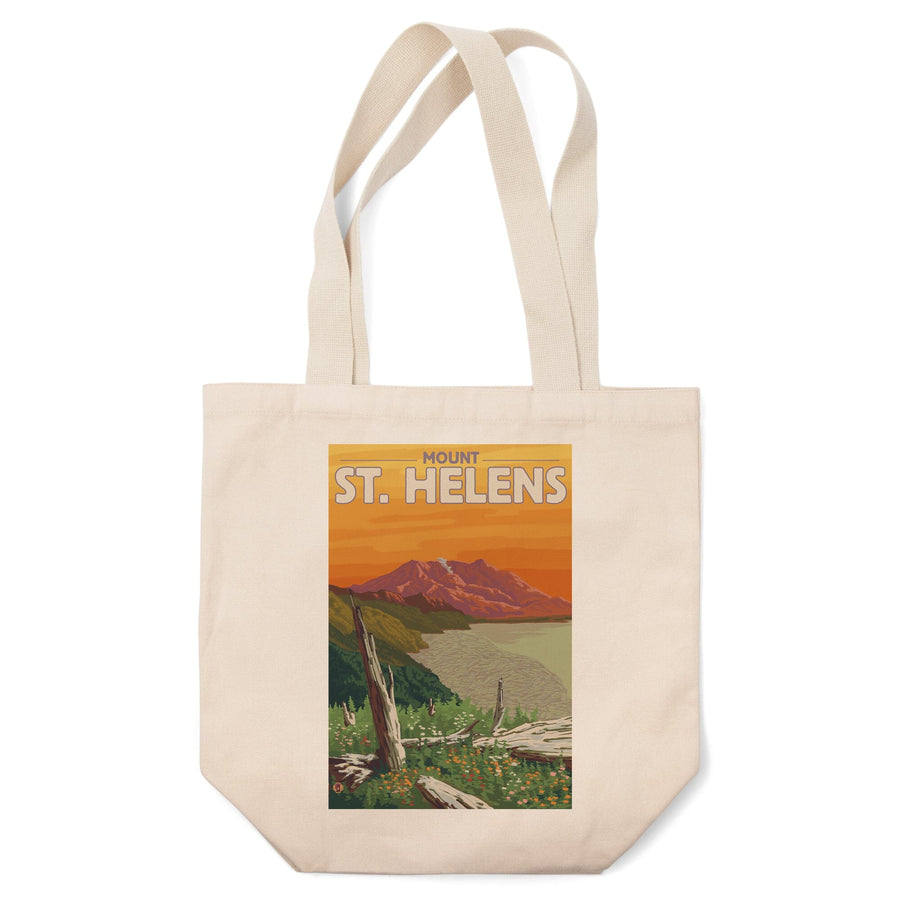 Mount St. Helens, Washington, Sunset View, Lantern Press Artwork, Tote Bag Totes Lantern Press 