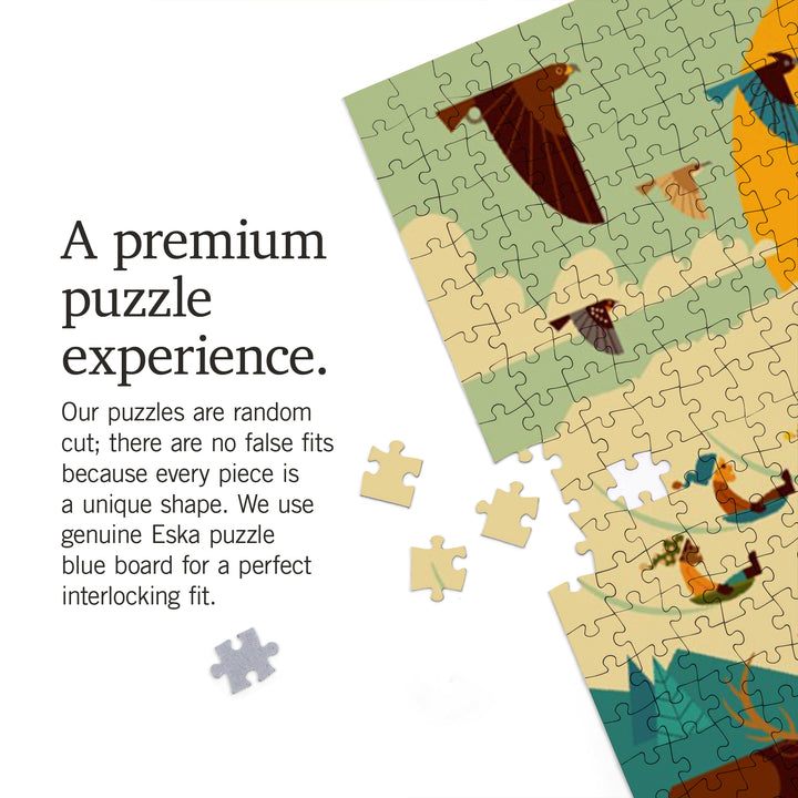 Mountain Geometric, Jigsaw Puzzle Puzzle Lantern Press 