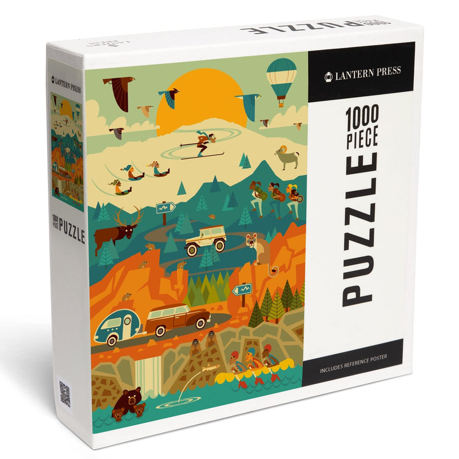 Mountain Geometric, Jigsaw Puzzle Puzzle Lantern Press 