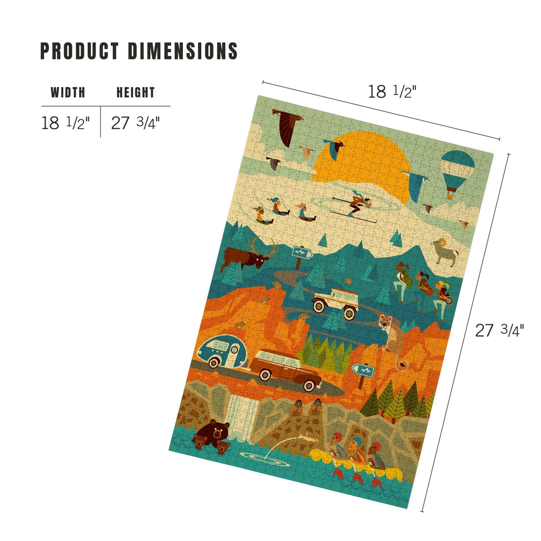 Mountain Geometric, Jigsaw Puzzle Puzzle Lantern Press 