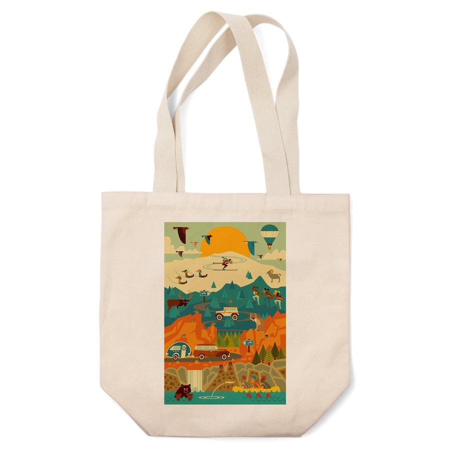 Mountain Geometric, Tote Bag Totes Lantern Press 