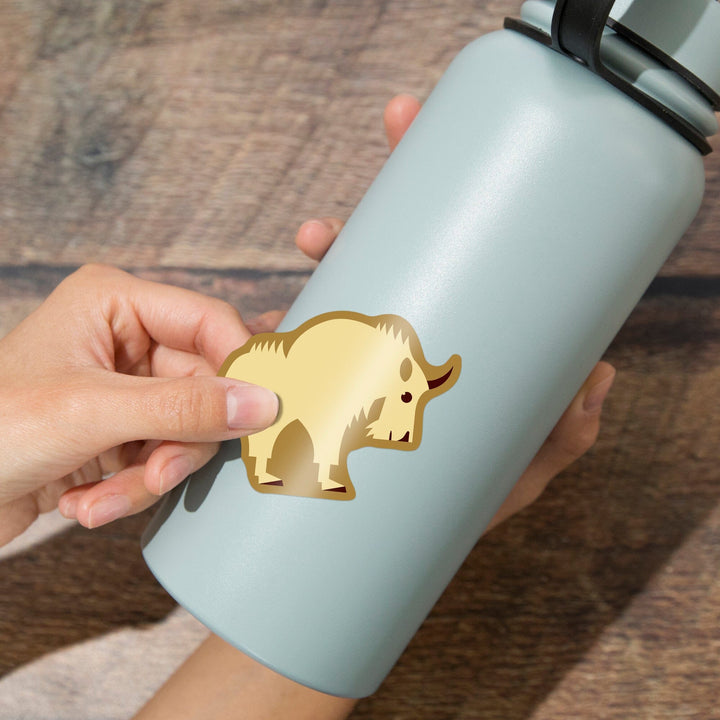 Mountain Goat, Geometric, Contour, Lantern Press Artwork, Vinyl Sticker Sticker Lantern Press 