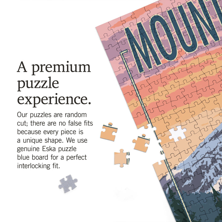 Mt. Bachelor, Oregon, Pine Martin and Flowers, Jigsaw Puzzle Puzzle Lantern Press 