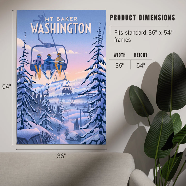 Mt Baker, Washington, Chill on the Uphill, Ski Lift, Art & Giclee Prints Art Lantern Press 