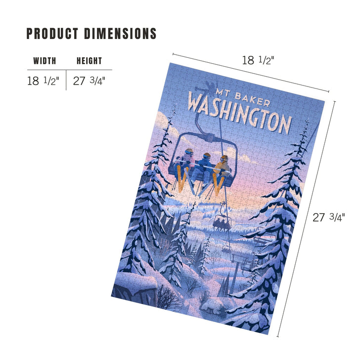 Mt Baker, Washington, Chill on the Uphill, Ski Lift, Jigsaw Puzzle Puzzle Lantern Press 
