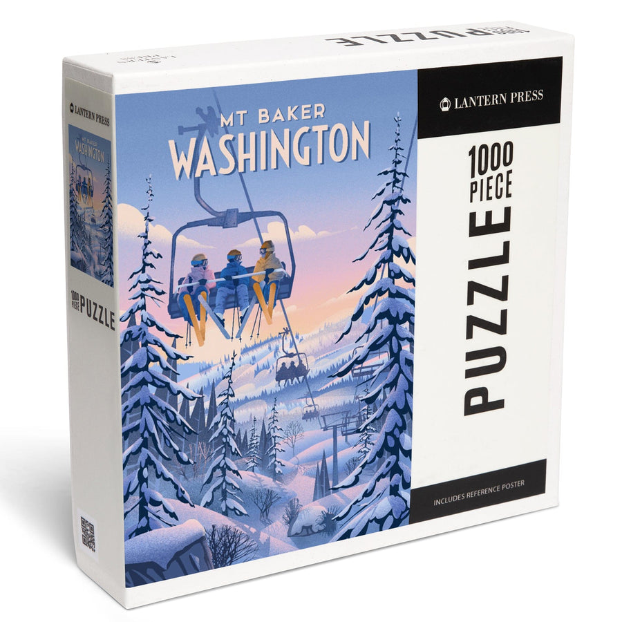Mt Baker, Washington, Chill on the Uphill, Ski Lift, Jigsaw Puzzle Puzzle Lantern Press 