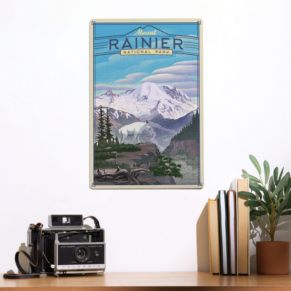 Mt. Rainier National Park, Lithograph National Park Series, Metal Signs Metal Lantern Press 