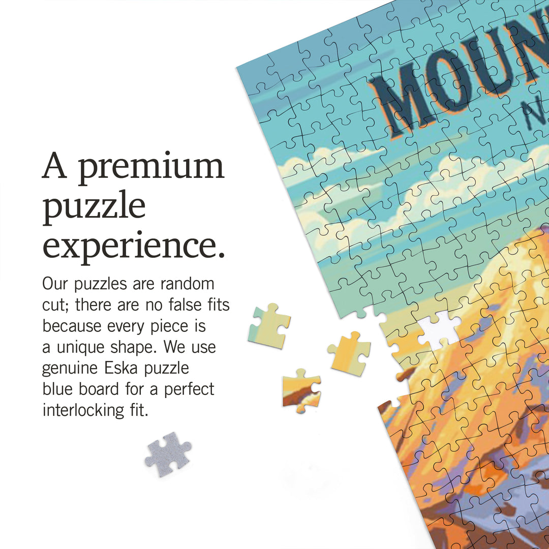 Mt Rainier National Park, Washington, Painterly, Mount Fremont Lookout, Jigsaw Puzzle Puzzle Lantern Press 