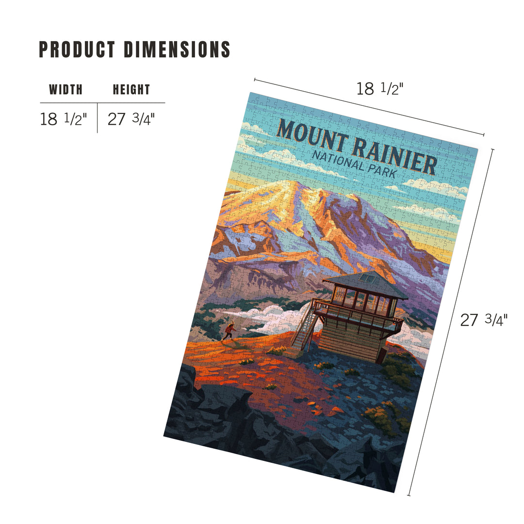 Mt Rainier National Park, Washington, Painterly, Mount Fremont Lookout, Jigsaw Puzzle Puzzle Lantern Press 