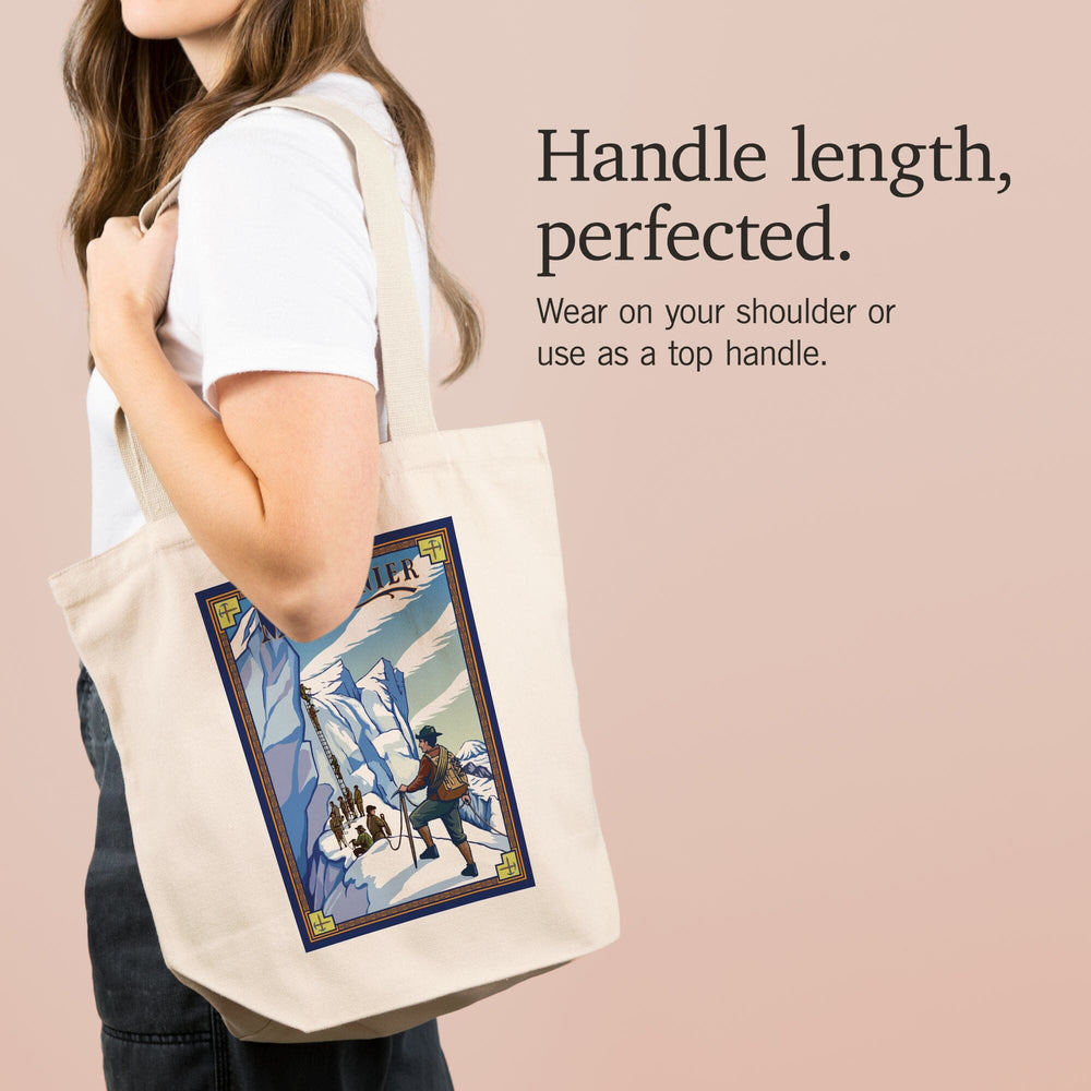 Mt Rainier, Washington, Ice Climbers, Tote Bag Totes Lantern Press 