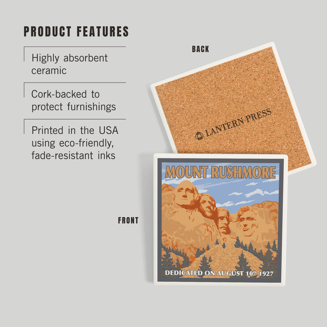Mt Rushmore National Memorial, South Dakota, Coasters Coasters Lantern Press 