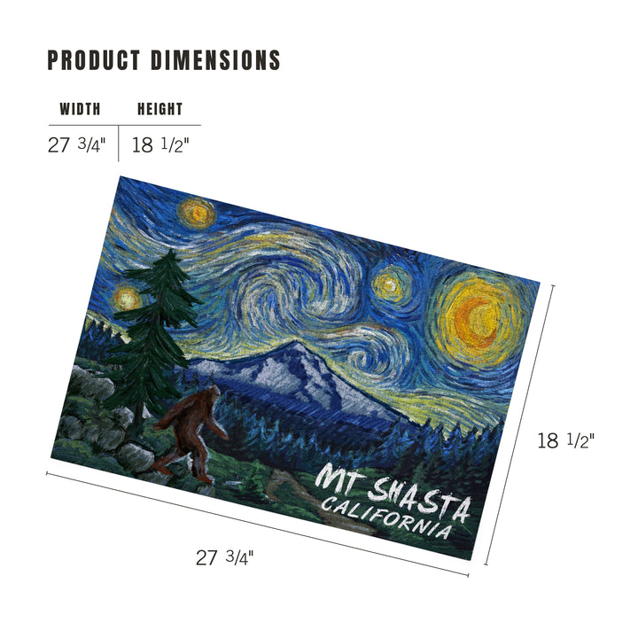 Mt Shasta, California, Bigfoot, Starry Night, Jigsaw Puzzle Puzzle Lantern Press 
