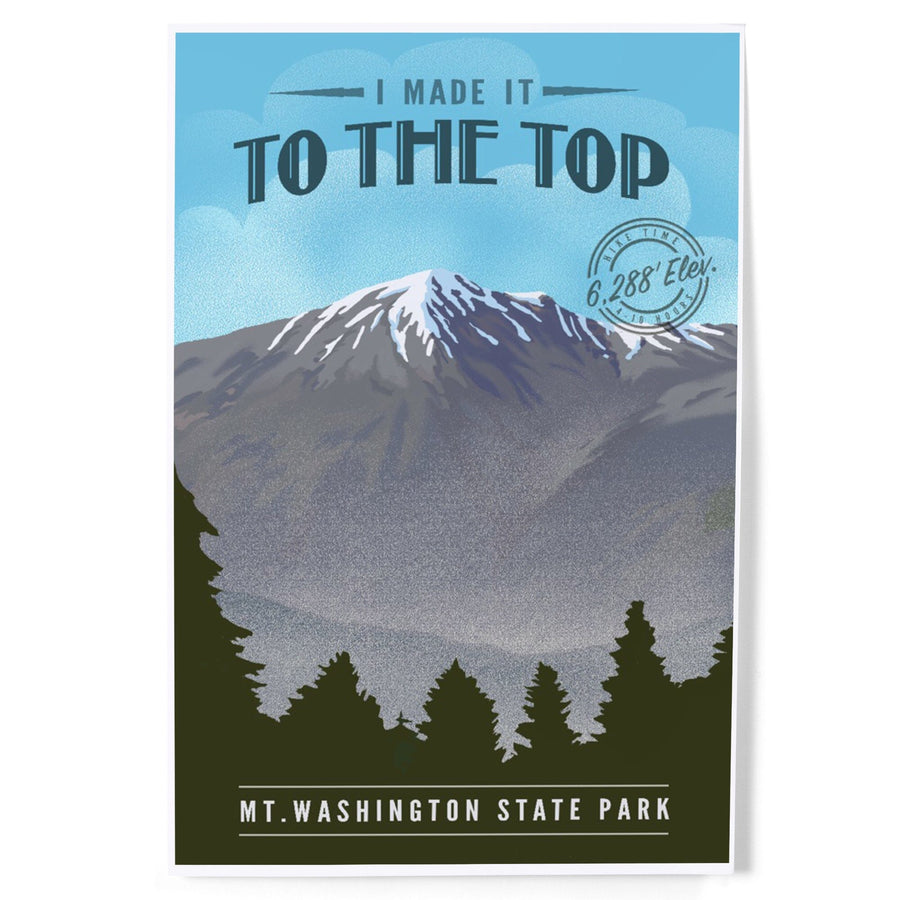 Mt. Washington State Park, New Hampshire, I Made it to the Top, Lithograph, Art & Giclee Prints Art Lantern Press 