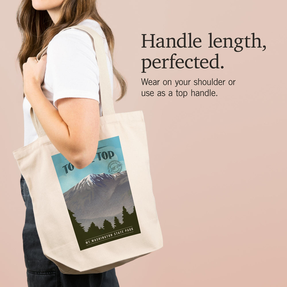 Mt. Washington State Park, New Hampshire, I Made it to the Top, Lithograph, Tote Bag Totes Lantern Press 