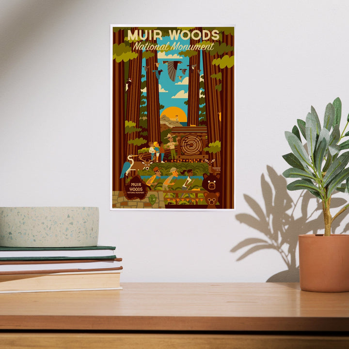 Muir Woods National Monument, California, Geometric, Art & Giclee Prints Art Lantern Press 