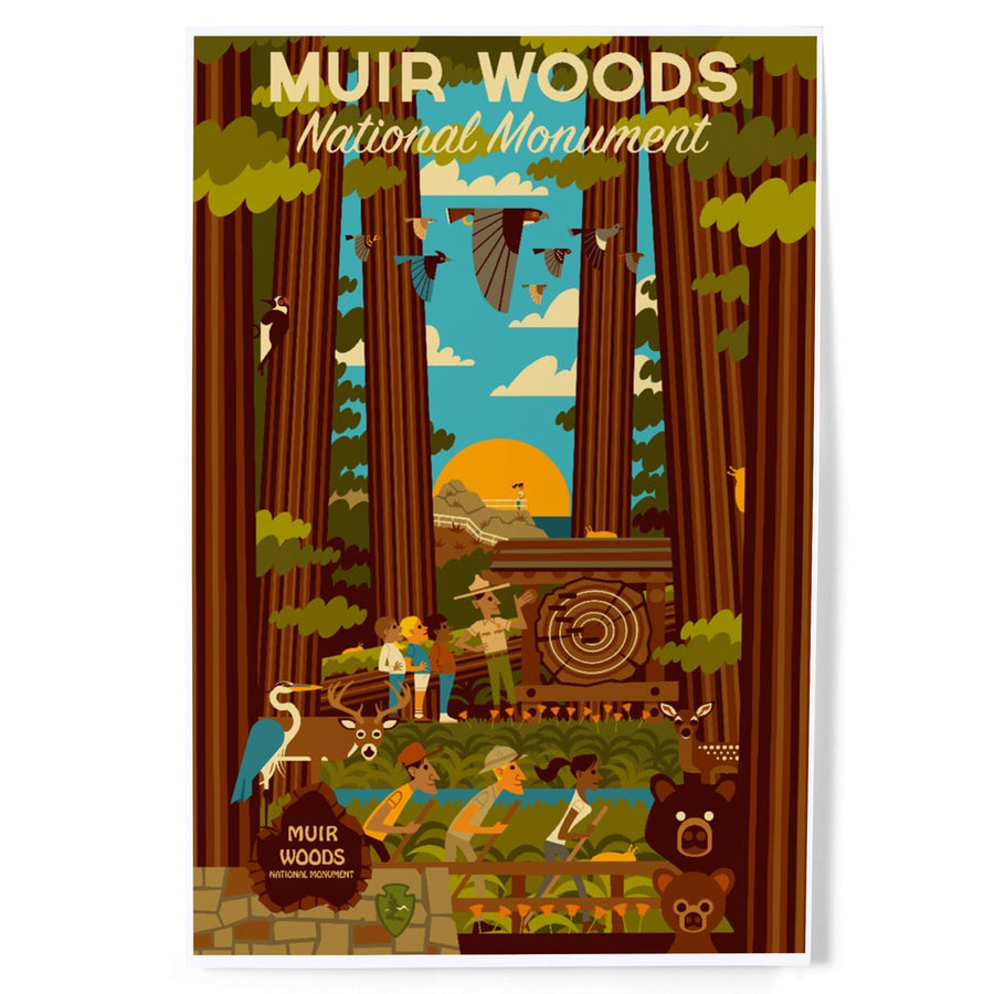 Muir Woods National Monument, California, Geometric, Art & Giclee Prints Art Lantern Press 