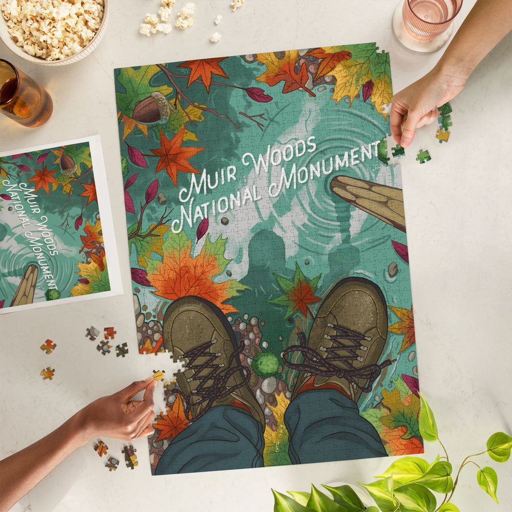 Muir Woods National Monument, California, Outdoor Activity, Hiking Closeups, Fall Colors, Jigsaw Puzzle Puzzle Lantern Press 