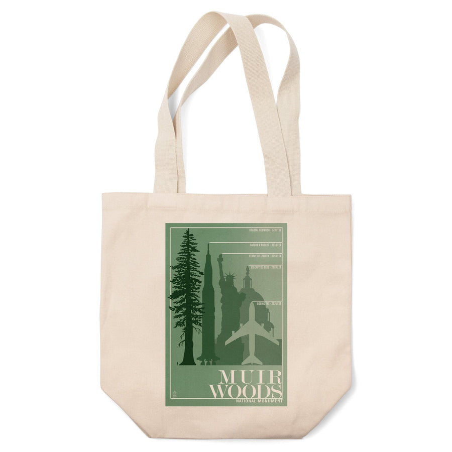 Muir Woods National Monument, California, Relative Sizes of the Redwood Tree, Tote Bag Totes Lantern Press 