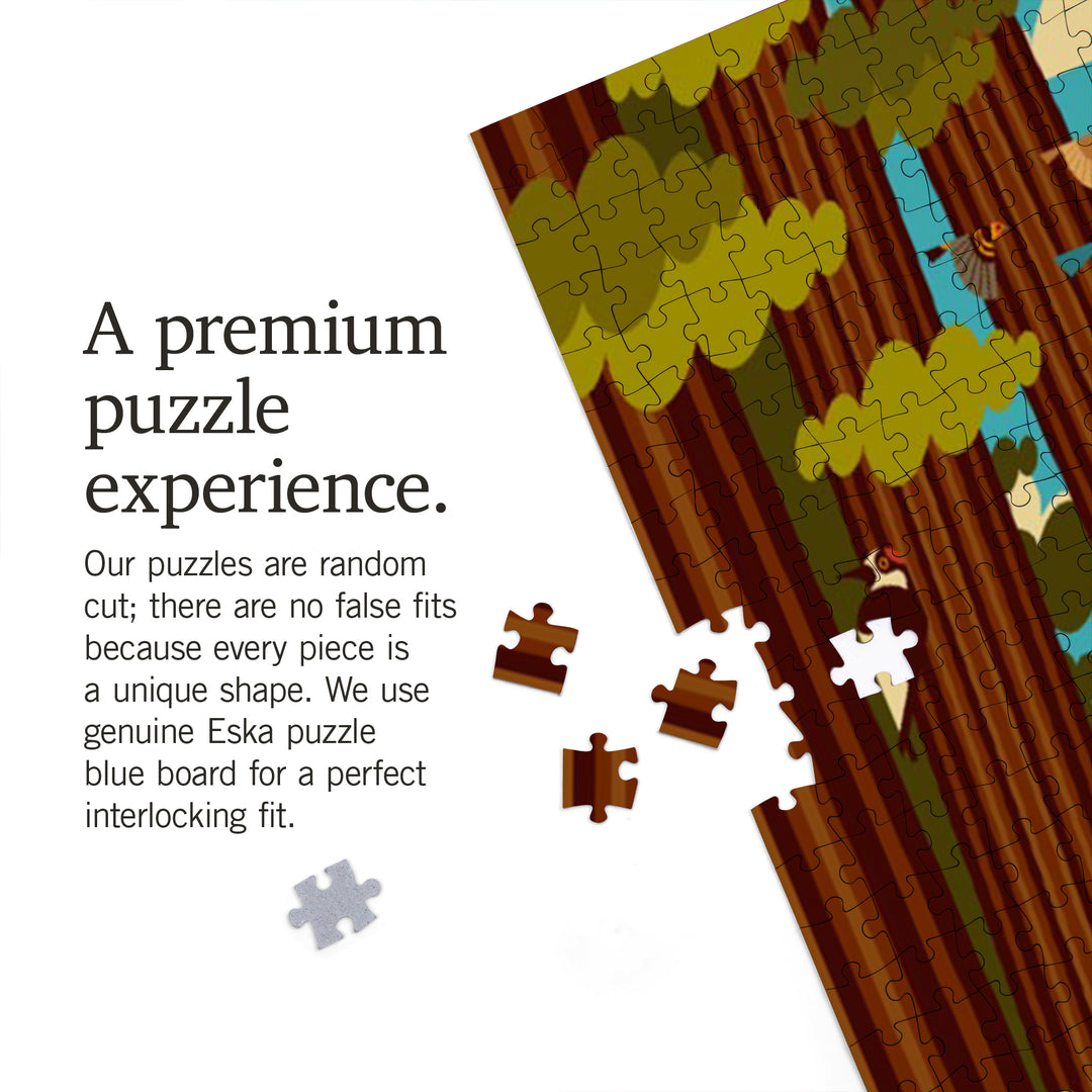 Muir Woods National Monument, California, The Mountains are Calling, Geometric Press, Jigsaw Puzzle Puzzle Lantern Press 