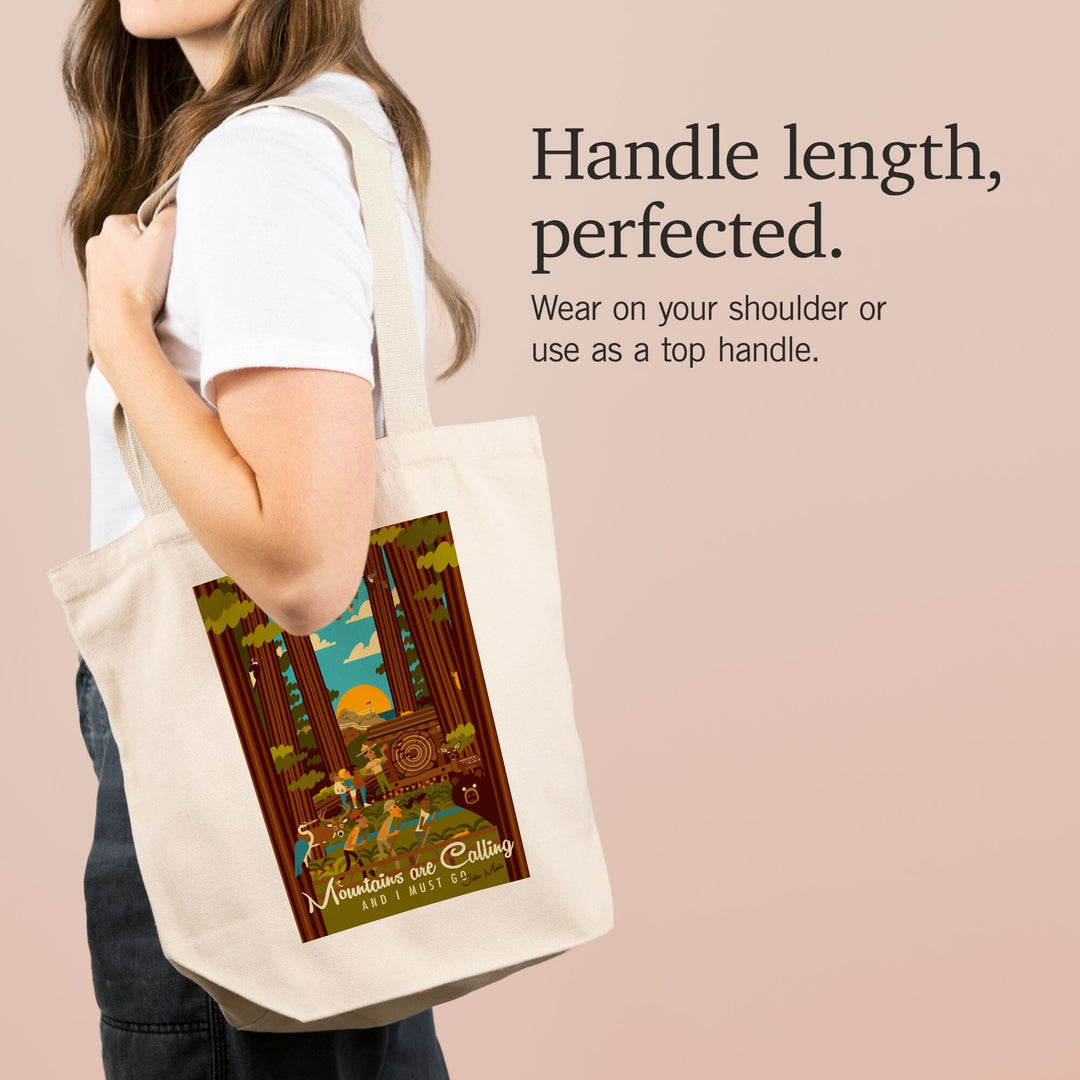Muir Woods National Monument, California, The Mountains are Calling, Geometric Press, Tote Bag Totes Lantern Press 