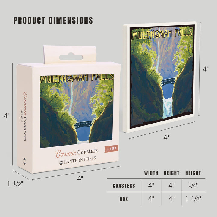 Multnomah Falls, Oregon, Coasters Coasters Lantern Press 