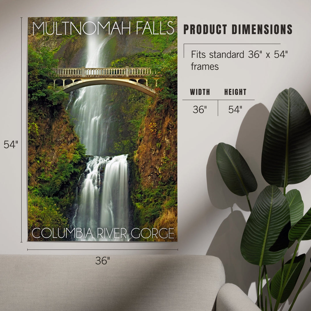 Multnomah Falls, Oregon, Fall Colors, Art & Giclee Prints Art Lantern Press 
