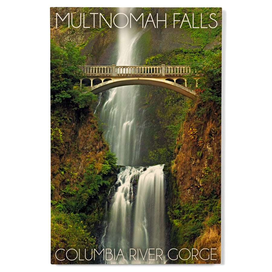Multnomah Falls, Oregon, Fall Colors, Lantern Press Photography, Wood Signs and Postcards Wood Lantern Press 
