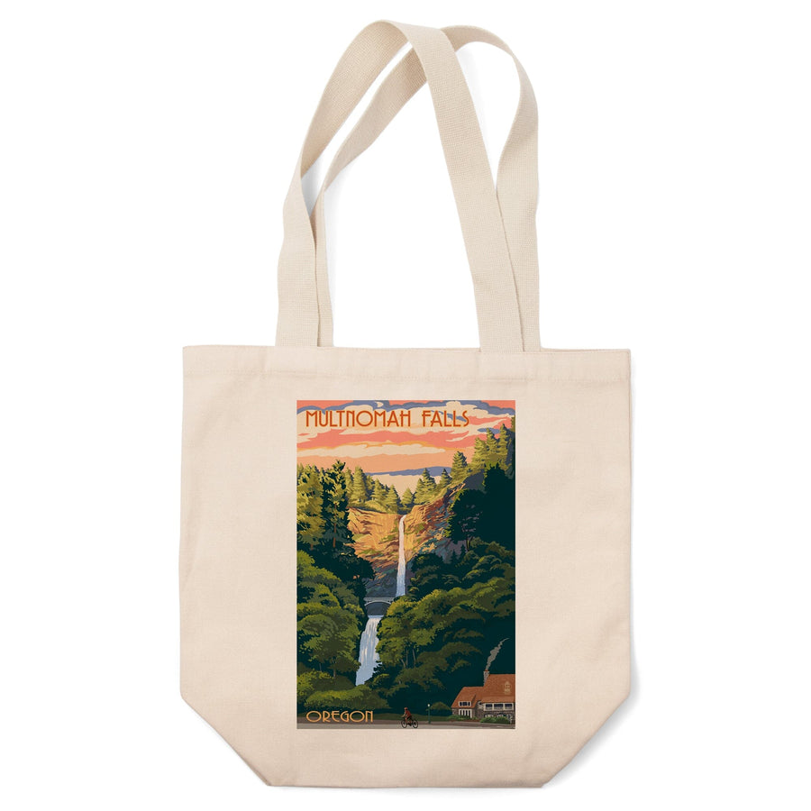 Multnomah Falls, Oregon, Fall Colors, Tote Bag Totes Lantern Press 