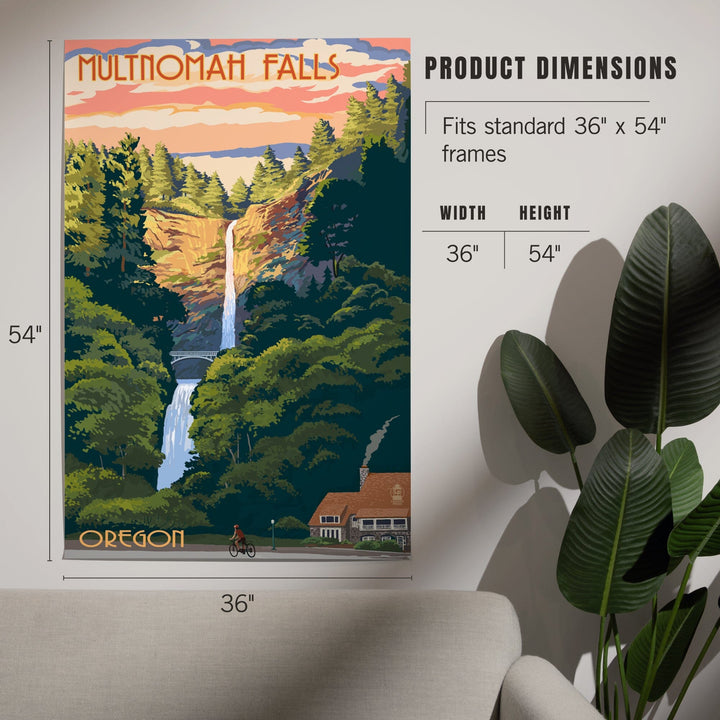 Multnomah Falls, Oregon, Sunset, Art & Giclee Prints Art Lantern Press 