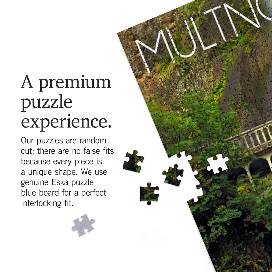 Multnomah Falls, Oregon, Sunset, Jigsaw Puzzle Puzzle Lantern Press 
