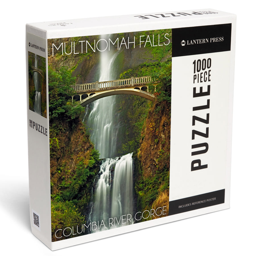 Multnomah Falls, Oregon, Sunset, Jigsaw Puzzle Puzzle Lantern Press 