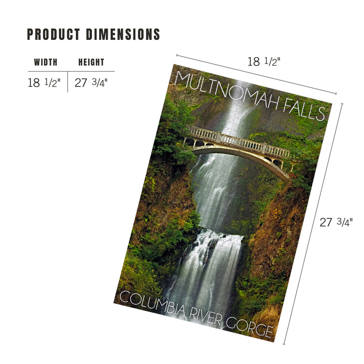 Multnomah Falls, Oregon, Sunset, Jigsaw Puzzle Puzzle Lantern Press 