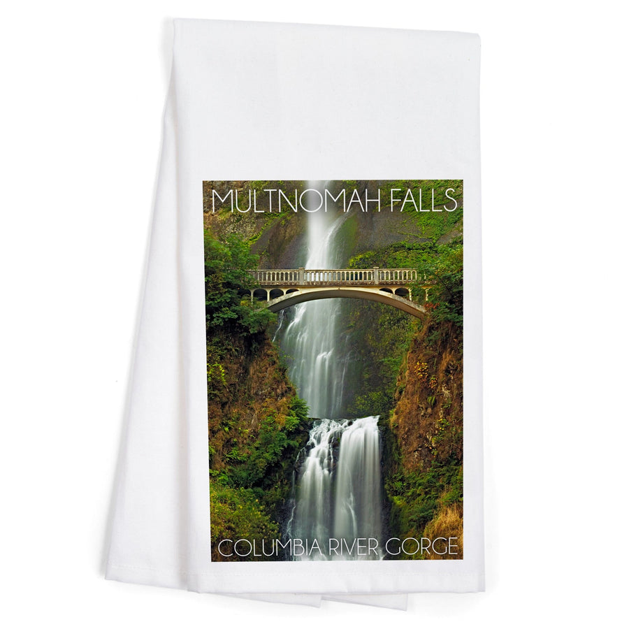 Multnomah Falls, Oregon, Sunset, Organic Cotton Kitchen Tea Towels Kitchen Lantern Press 