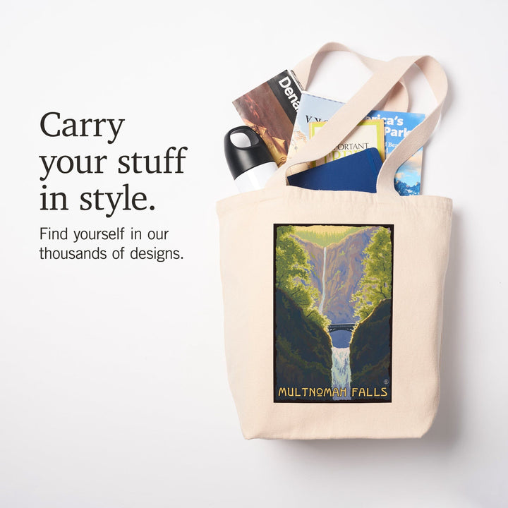 Multnomah Falls, Oregon, Tote Bag Totes Lantern Press 