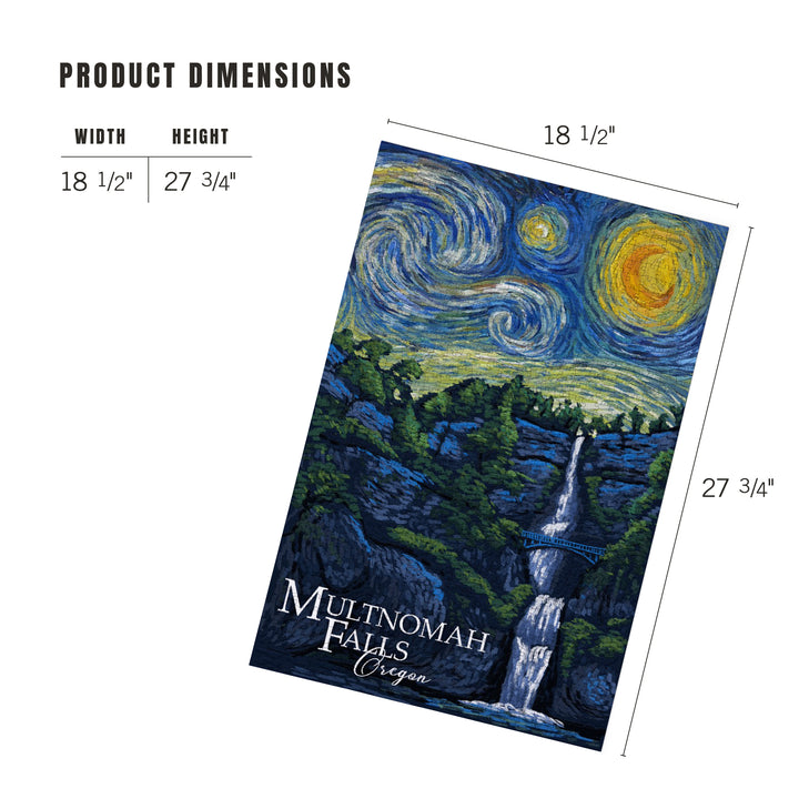 Multnomah Falls, Oregon, Van Gogh Starry Night, Jigsaw Puzzle Puzzle Lantern Press 