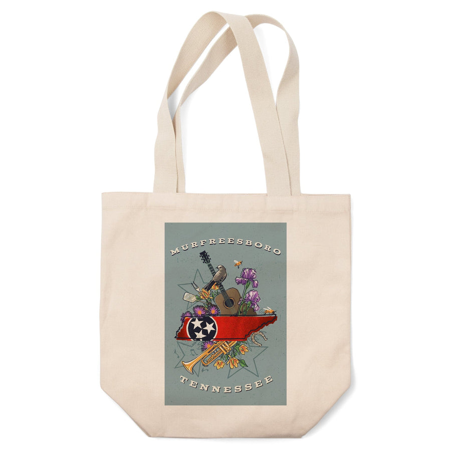 Murfreesboro, Tennessee, State Treasure Trove, Tote Bag Totes Lantern Press 