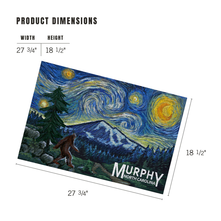 Murphy, North Carolina, Bigfoot, Starry Night, Jigsaw Puzzle Puzzle Lantern Press 